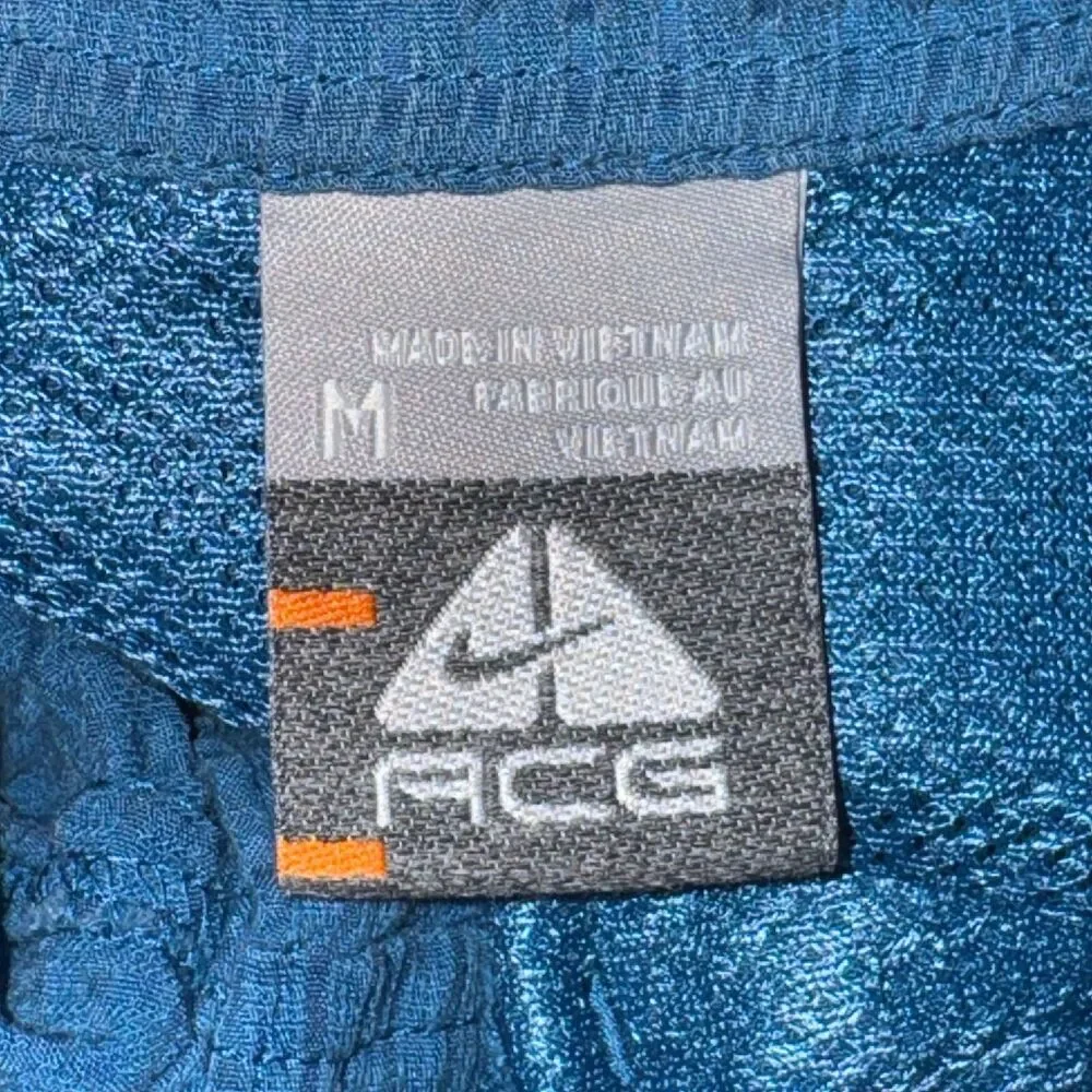 Nike ACG Tank Top Women's M Blue Collared Button Front Back Vented Pockets